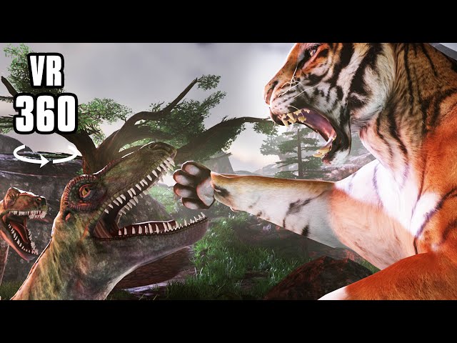 VR 360° - Tiger vs Dinosaur FIGHT!