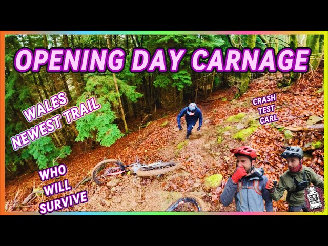 NEW TRAIL! GNARLIEST IN WALES? Shred Zeppelin Opening Ride Carnage! MTB