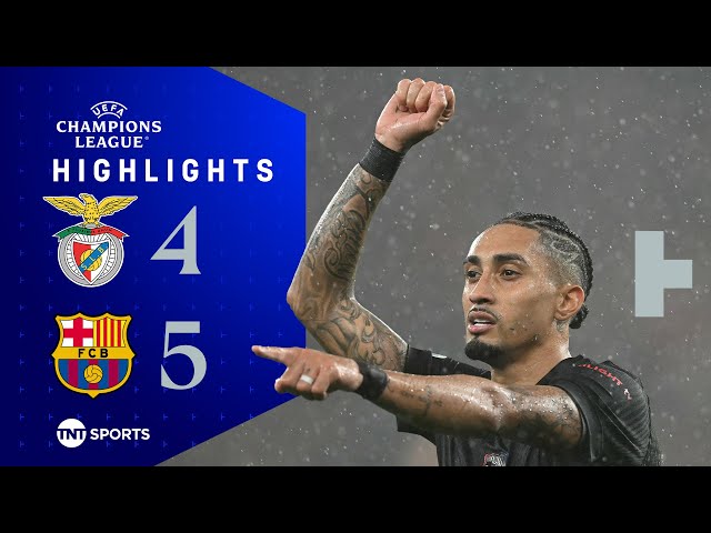 Raphinha Nets DRAMATIC Late Winner 🫨 | Benfica 4-5 Barcelona | UEFA Champions League Highlights