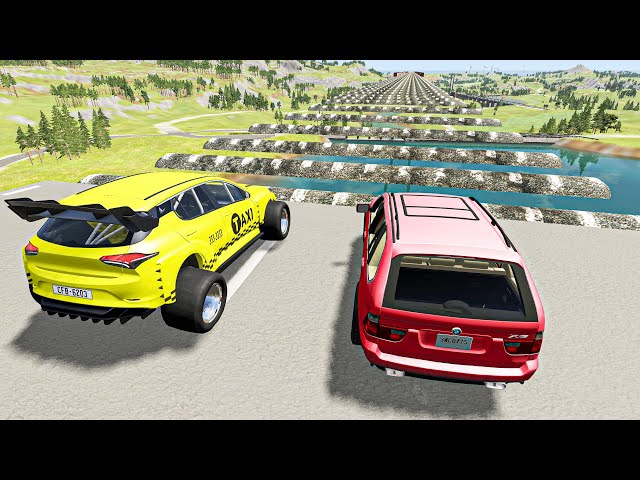 Cars vs 100 Air Speed Bumps #11  – BeamNG Drive | Good Cat