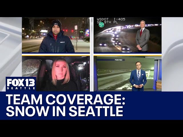 Snow blankets Seattle area, causing school delays and slick roads