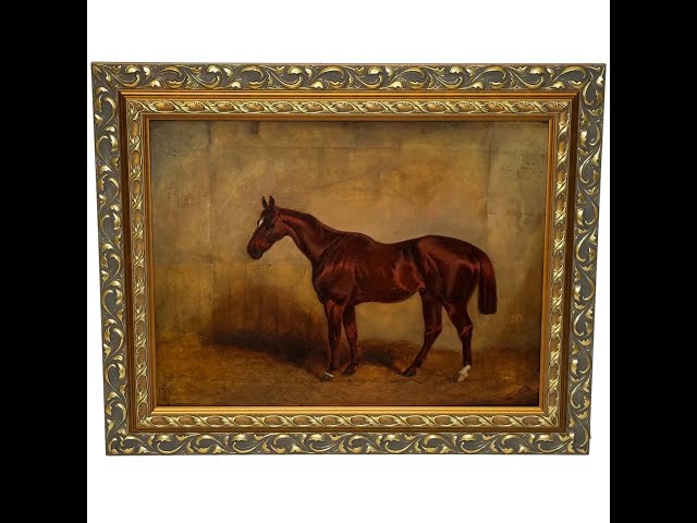 Equine Love Oil Painting Chestnut Horse Hunter Stable by Charles Bilger Spalding RA