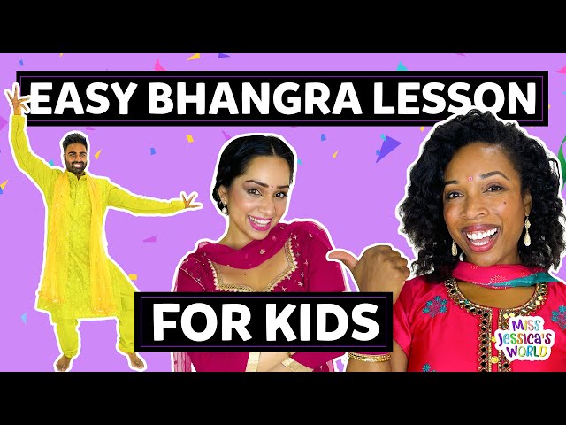 BHANGRA DANCE For BEGINNERS | FUN And EASY Kids DANCE LESSON | Indian Dance |Miss Jessica's World