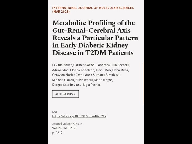 Metabolite Profiling of the Gut–Renal–Cerebral Axis Reveals a Particular Pattern in E... | RTCL.TV