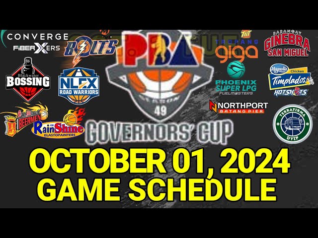 PBA Games Today | October 1, 2024 | PBA Governors' Cup Game Schedule Today Update