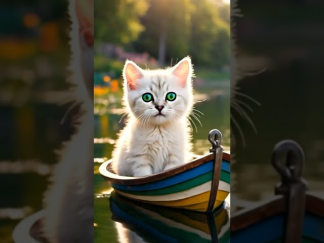 Cute cat in boat #trending #cartoon #viralvideo #shorts #stories #cat #catlover #miew