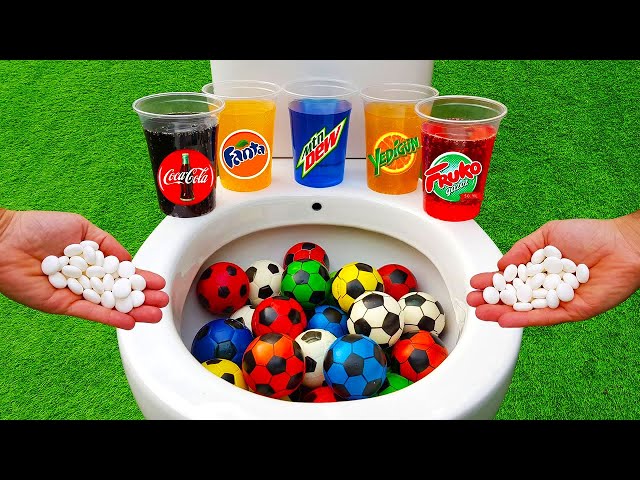 Football VS Coca Cola Zero, Fanta, Mtn Dew, Yedigün, Fruko and Mentos in the toilet