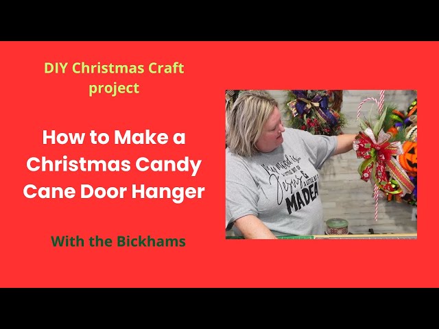 How to Make a Christmas Candy Cane Door Hanger | Fun Christmas Peppermint DIY project