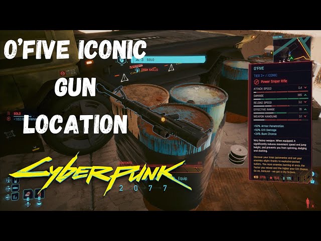 O'Five iconic power sniper rifle location in Cyberpunk 2077