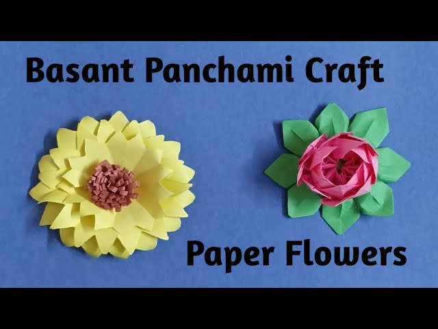 Basant Panchami Craft | Paper Flowers |  Paper Sunflower | Paper Lotus