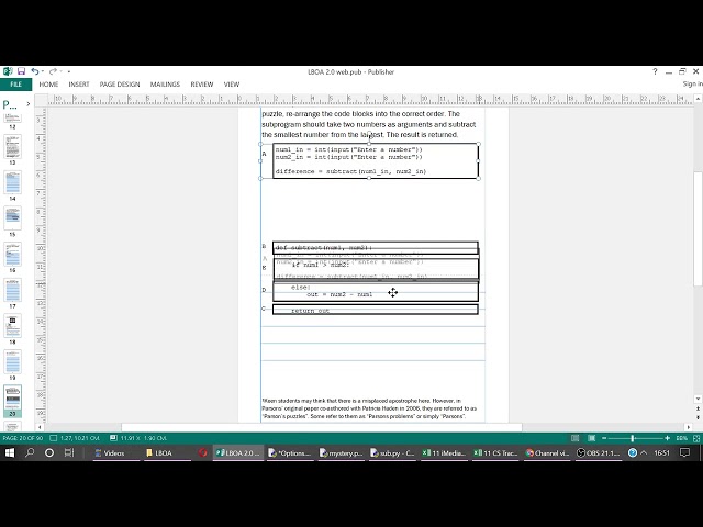 LBOA 2.0 | Challenges 7 and 8 | Intro to Python Procedures and Functions | Parson's Problem and MCQ