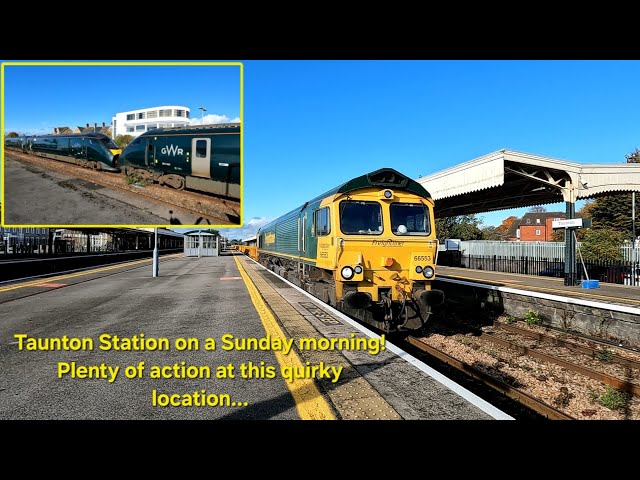 There is plenty of action at Taunton Station in Somerset, in just over an hour on a Sunday morning.