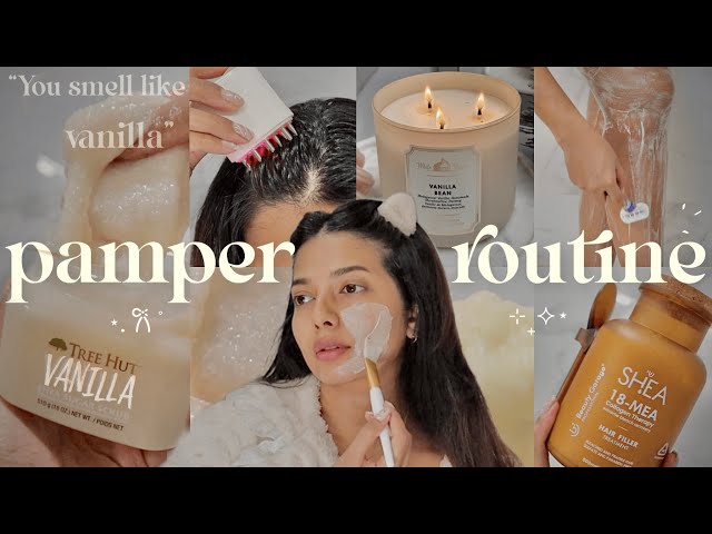 PAMPER ROUTINE * haircare, bodycare, skincare, shower routine #pamperroutine 🎀