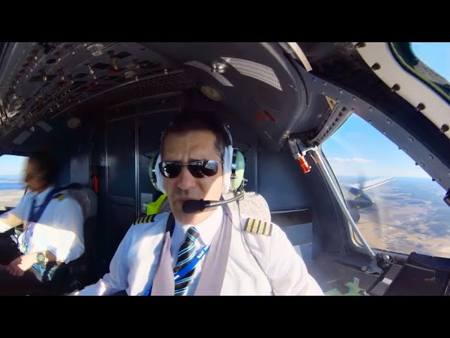 Embraer 120ER, 360° Video descent and landing | Cockpit View | Life Of An Airline Pilot