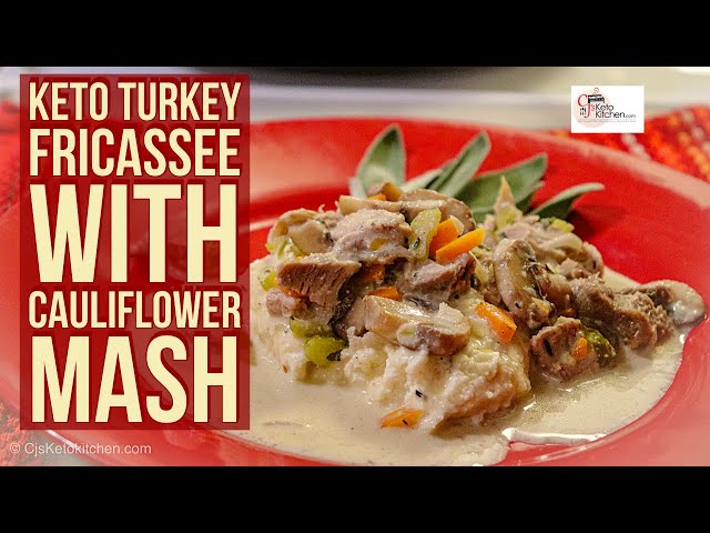 Keto Turkey Fricassee #KETOTHANKSGIVINGRECIPE #KETORECIPE #LOWCARBRECIPE #KETOWEIGHTLOSS #KETODIET