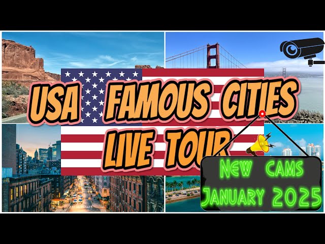 🔴🅻🅸🆅🅴🌎USA Webcam Tour🌆Explore America's Most Famous Cities⭐Meteo🌦️Weather⚓New York🎡Los Angeles🧭