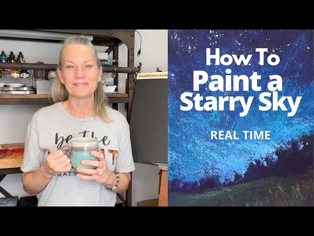 How to Paint a Starry Sky in LESS than 20 Minutes! in Soft Pastel - REAL TIME