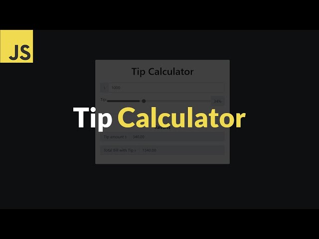 Tip Calculator App | JavaScript Bangla Project