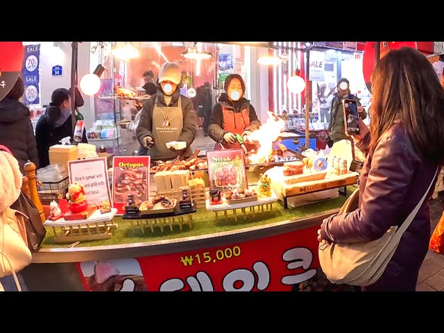 Seoul Myeongdong night street, Korea ] Korean street food ]서울 명동 밤 거리  #Live #실시간