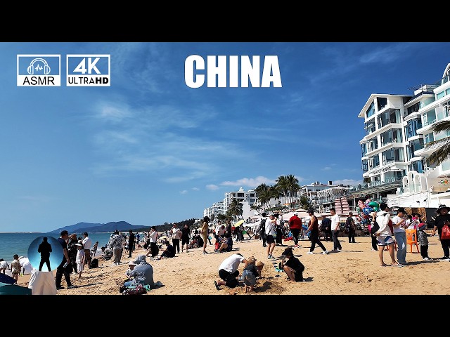 🚶China 4K｜Walking tour of an unforgettable seaside town [Sanya] ｜No talking, no music｜Hainan｜Beach