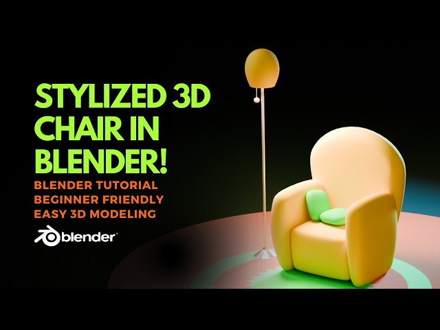 Stylized 3D Chair | Easy 3D Modeling & Rendering