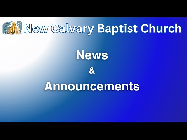 NCBC Announcements for 6/9/24