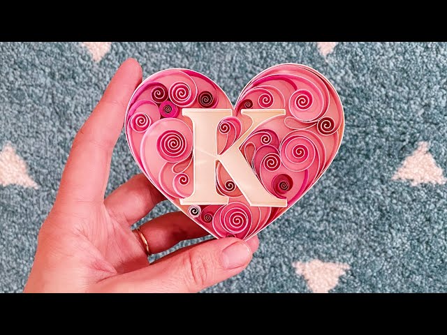 Quilled LETTER in heart - How to make  Valentines card - Love gift - Paper Art