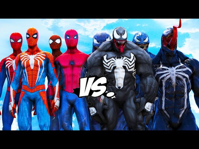 TEAM SPIDERMAN VS TEAM VENOM - EPIC BATTLE