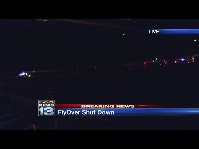 Sky News 13 flies over semi rollover