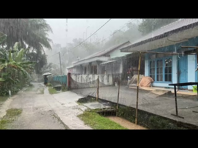 Heavy Rain and Lightning in Village Life | Terrible Storm And Strong Thunder Sound In The Village