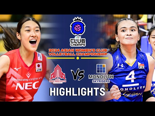 NEC RED ROCKETS KAWASAKI (JPN) 🇯🇵 VS. MONOLITH SKYRISER (PHI) 🇵🇭 | 2024 Asian Women's Club Volleybal