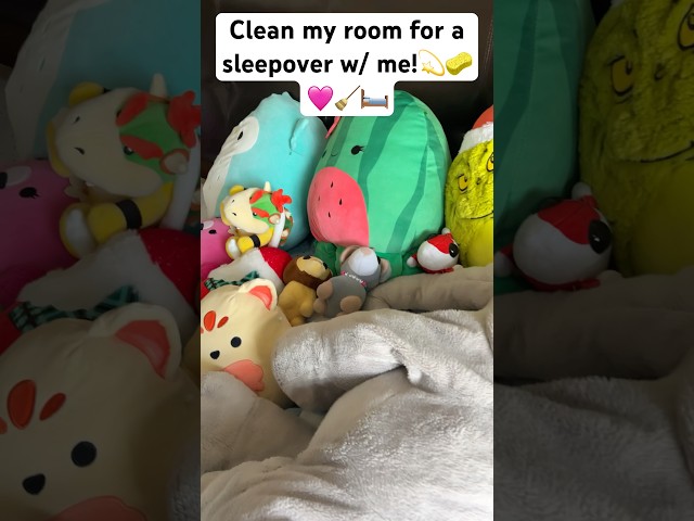 Clean my room for a sleepover w/ me!! #spedup 💫🛏️🩷🧹🧽