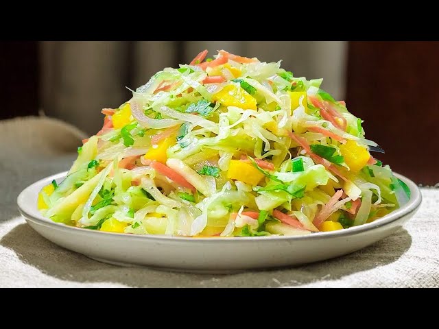 I eat this cabbage salad every day for dinner and lose 15 kg of belly fat in a month!#cooking #yummy