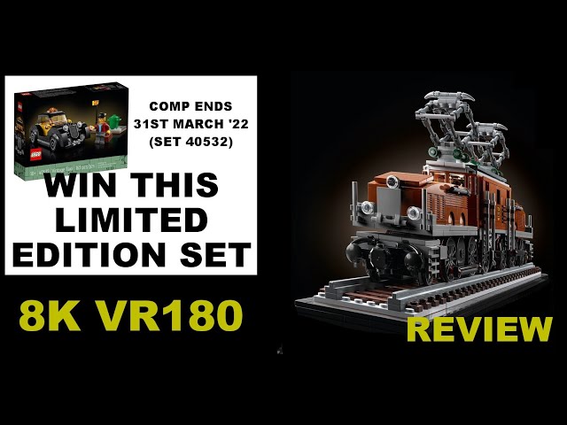 VR180 8K LEGO COMPETITION  + Review 10277 Creator Expert Crocodile Locomotive 3D BazBrickVR S01E09