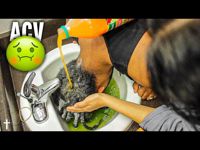 WASHING STARTER DREADLOCKS || ACV RINSE ON STARTER LOCS