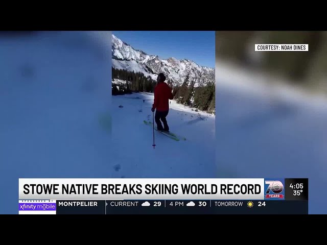 Stowe native breaks world record for vertical feet climbed on skis