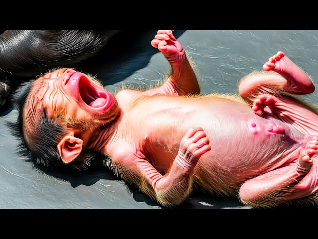 Pitiful Baby Monkey Crying – Mother is Mad