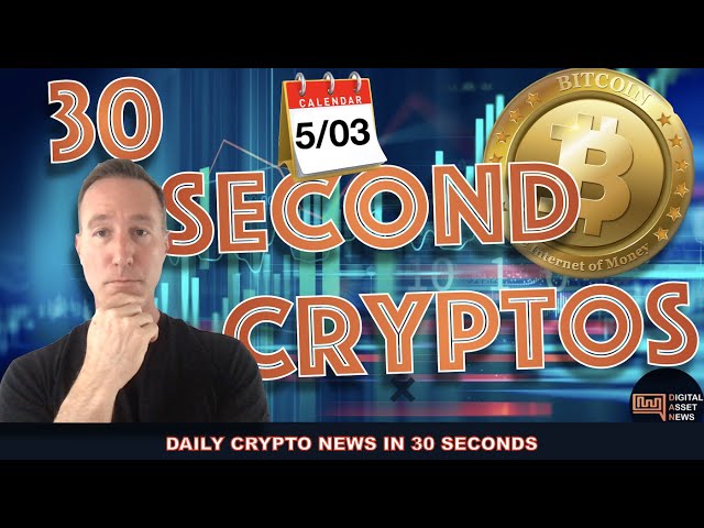 THE BITCOIN AND CRYPTO MARKETS IN 30 SECONDS FOR MONDAY 5/3