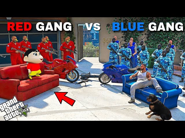 Shinchan Red Gang Vs Franklin Blue Gang Biggest Fight In GTA 5 | Paradox FTW