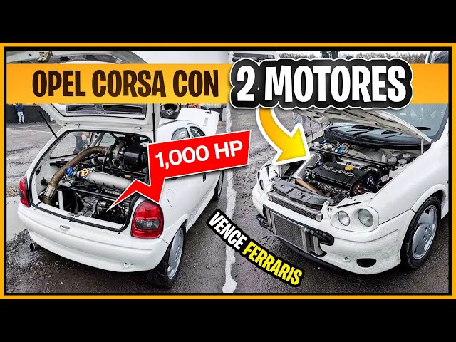 Este CHEVY CORSA tiene DOS MOTORES uno Delante y otro Detrás con 1200 Caballos de FUERZA