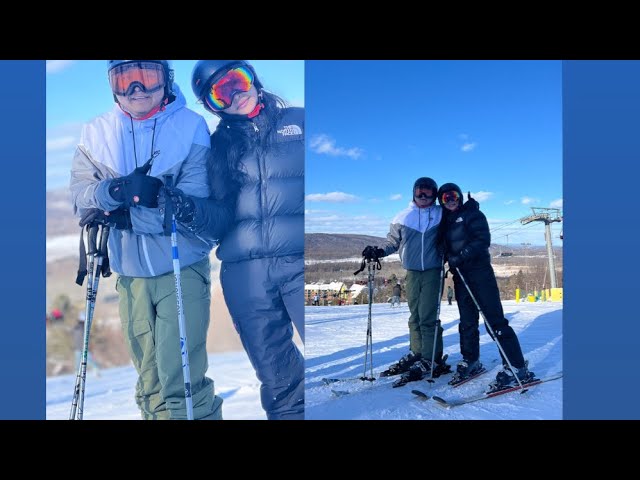 Skiing for the first time 🥲it wasn’t pretty but we did it 😀 n food was so expensive😆)#fypシ゚ #fun #