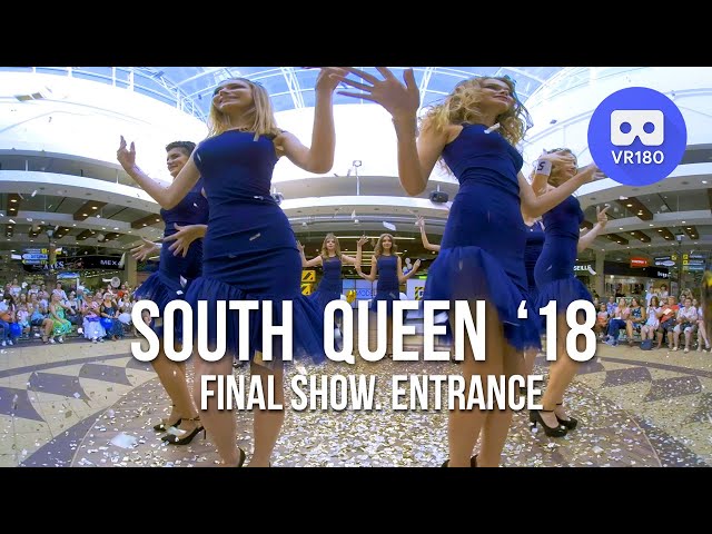 VR180 3D. Beauty contest South Queen '18 final show. Entrance