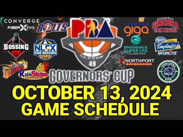 PBA Game Schedule Today | October 13, 2024 | PBA Governors' Cup Semifinals Schedule Update