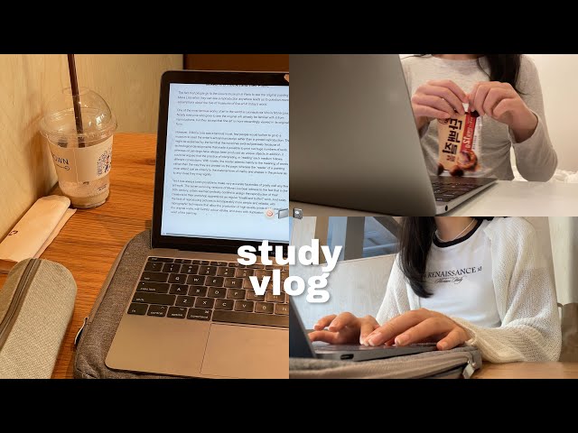 study vlog: productive days in my life, cafe hopping, aesthetic cups, meeting up w/ friends