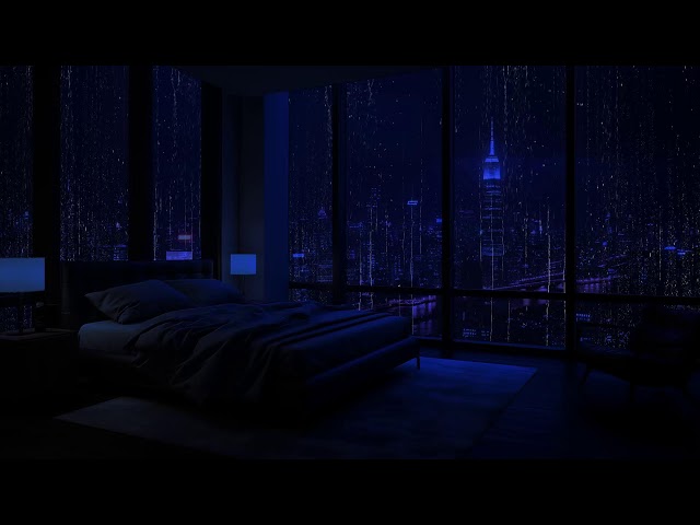 Rain ASMR for Instant Sleep: Cozy Bedroom Ambiance with City View 🎧