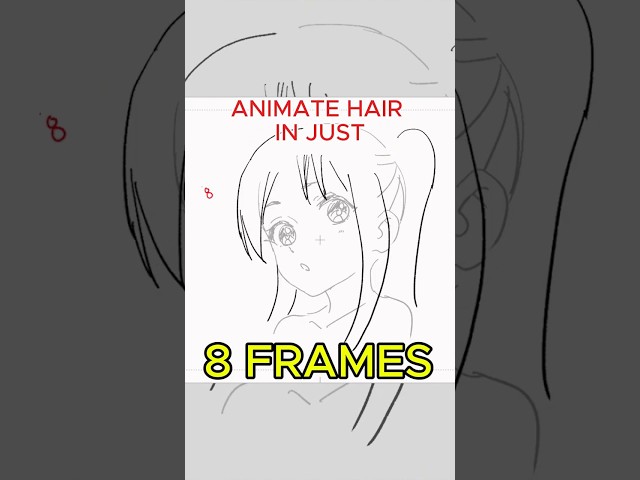 Animate Blowing HAIR in just 8 FRAMES #animationtips #howtoanimate #animation