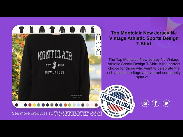 Top Montclair New Jersey NJ Vintage Athletic Sports Design T-Shirt