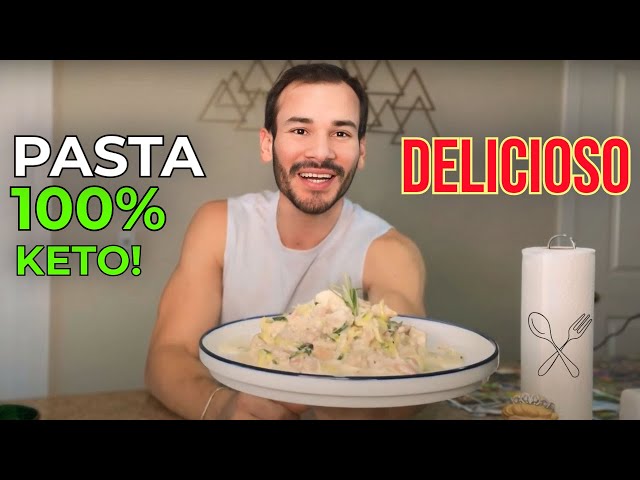 ¡Deliciosa Pasta Keto de Pollo en Crema de Queso! Fácil y Rápida