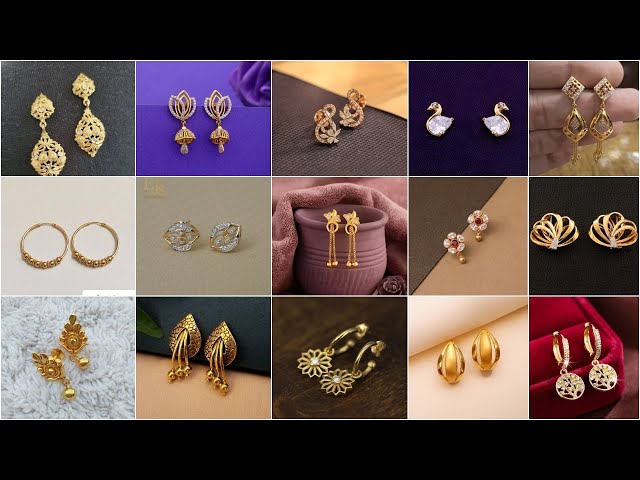 gold stud earrings design for daily wear || new earring designs for daily wear