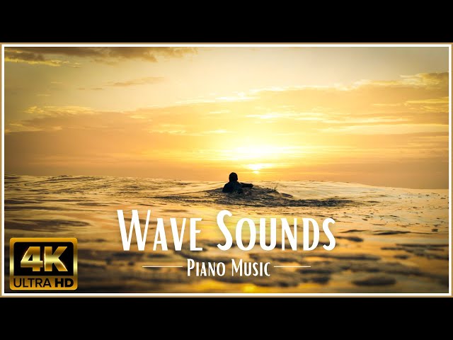 (4K) Wave Sounds and Piano Music for Relaxation | Zipolite Surf